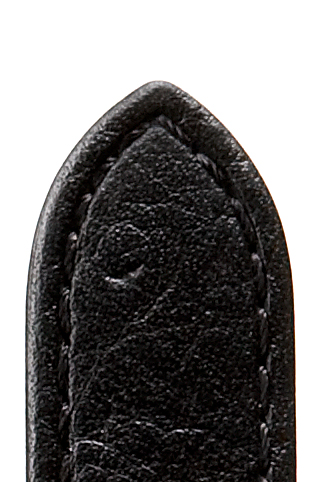 Lederband Tivoli 14mm schwarz mit Straußenprägung, genäht