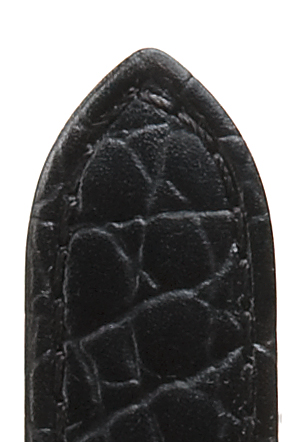 Lederband Tiffany 14mm schwarz mit eleganter Krokoprägung