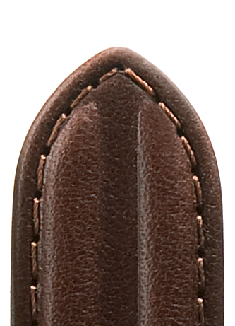 Leather band Dakar saddle leather, 20mm, dark brown with double bulge