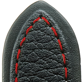 Lederband Chronissimo Waterproof 22mm schwarz Kontrastnaht in rot