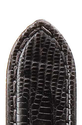 Leather band Teju lizard, 20mm, sewn, dark grey