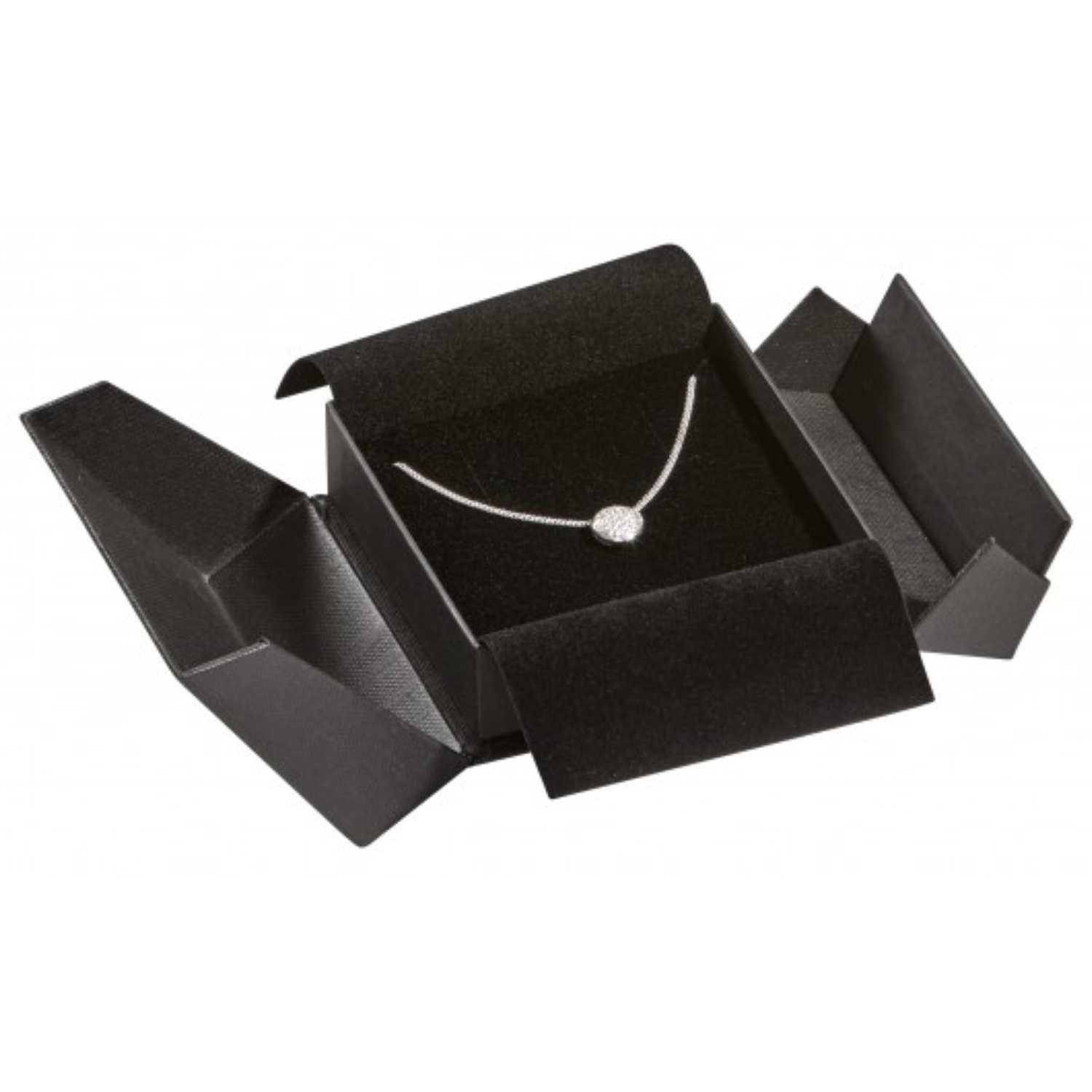 Jewelry case for pendants/earrings, black/black