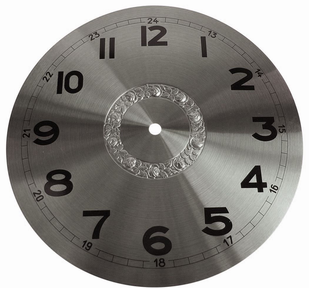 Number face brass white with arabic numbers black for home and house clocks Ø: 295mm