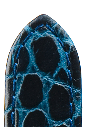Lederband Tiffany 14mm dunkelblau mit eleganter Krokoprägung