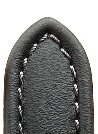 Leather band Anfibio Polo Waterproof, 20mm, black, large bulge
