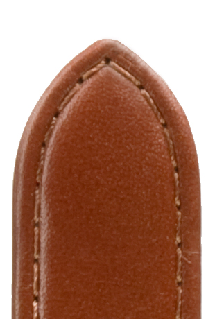 Leather band calfskin, sewn, waterproof 19mm, medium brown