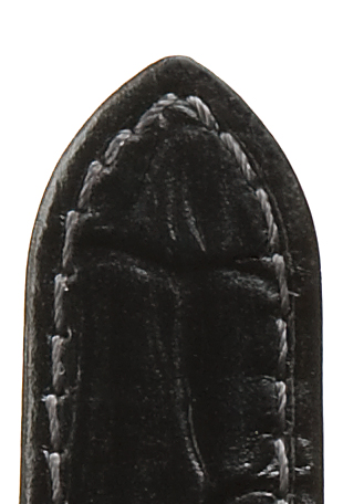 Lederband Gobi 14mm schwarz mit Wildkrokodilprägung
