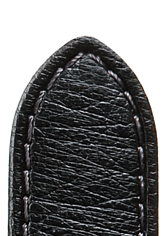Leather band Savanna, 20mm, black, sewn, without naps