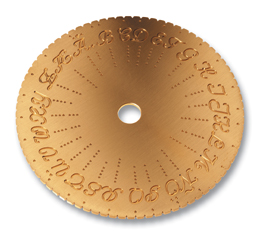 Template plate, cursive type Gravograph