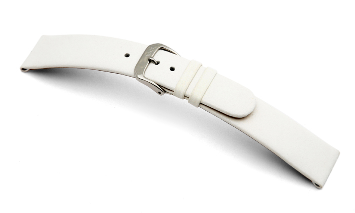 Leather strap Merano 17mm white smooth