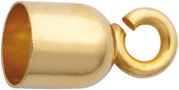 Końcówka  złoto 585/-żółte złoto wewnątrz Ø 4,00mm z małym otwartym kółkiem