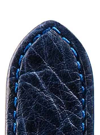 Leather band Savanna, 18mm, dark blue, sewn, without naps